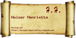 Heiser Henrietta névjegykártya