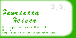 henrietta heiser business card